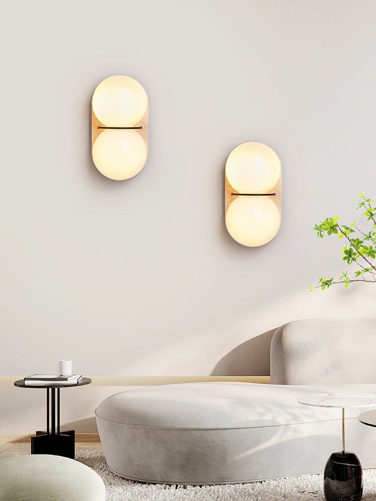 Applique murale moderne Lockwood en Travertin jaune et blanc
