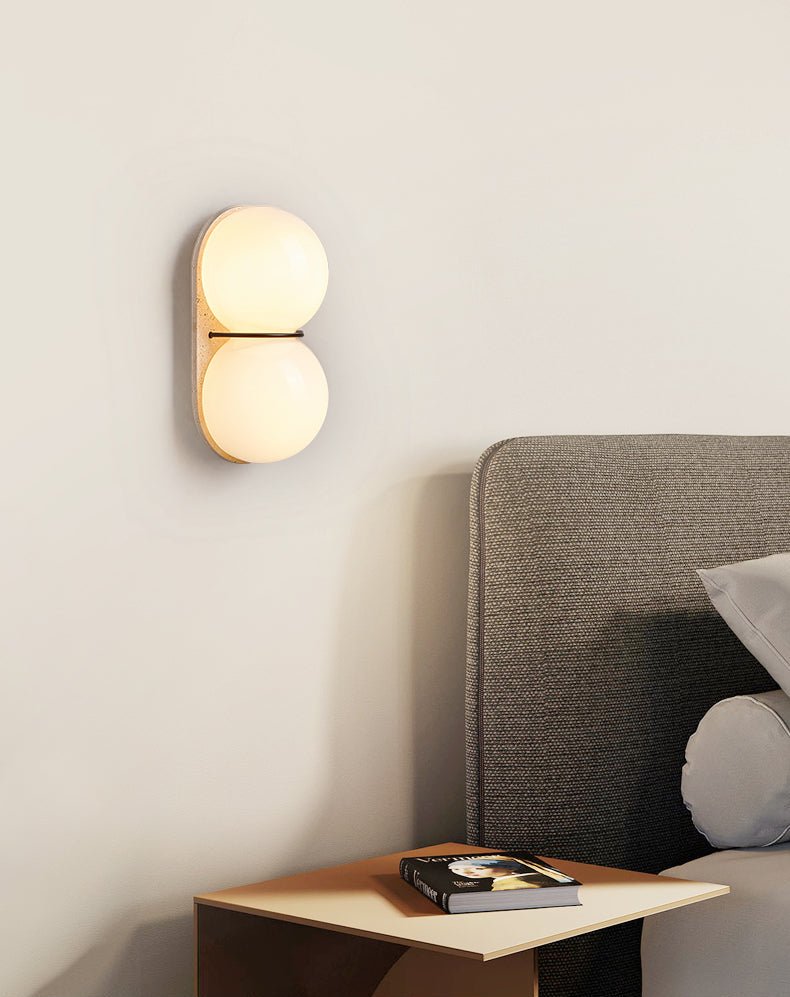 Applique murale moderne Lockwood en Travertin jaune et blanc