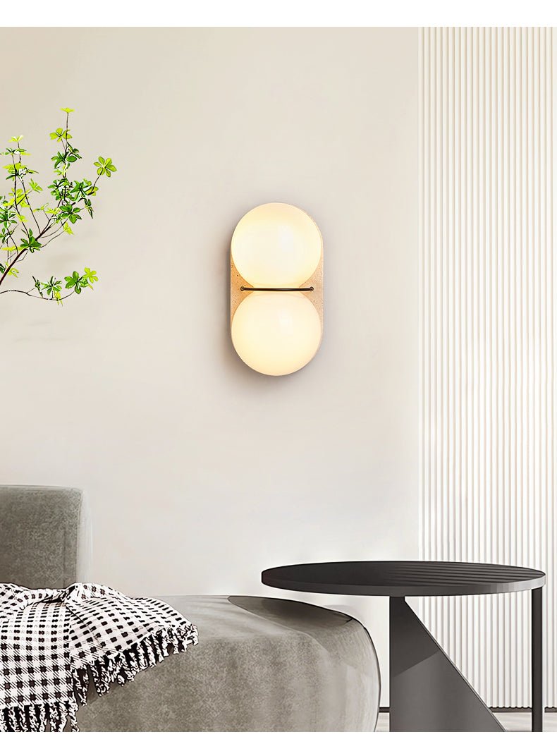 Applique murale moderne Lockwood en Travertin jaune et blanc