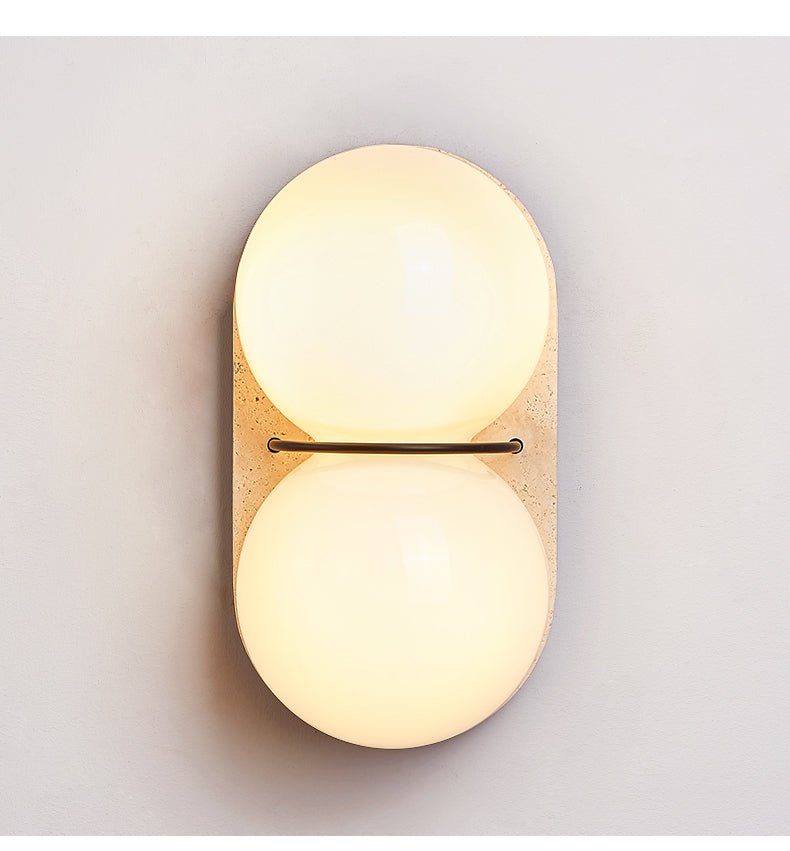 Applique murale moderne Lockwood en Travertin jaune et blanc