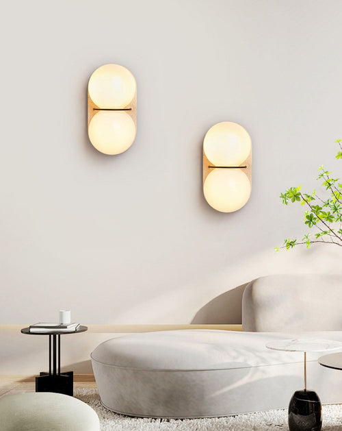 Applique murale moderne Lockwood en Travertin jaune et blanc