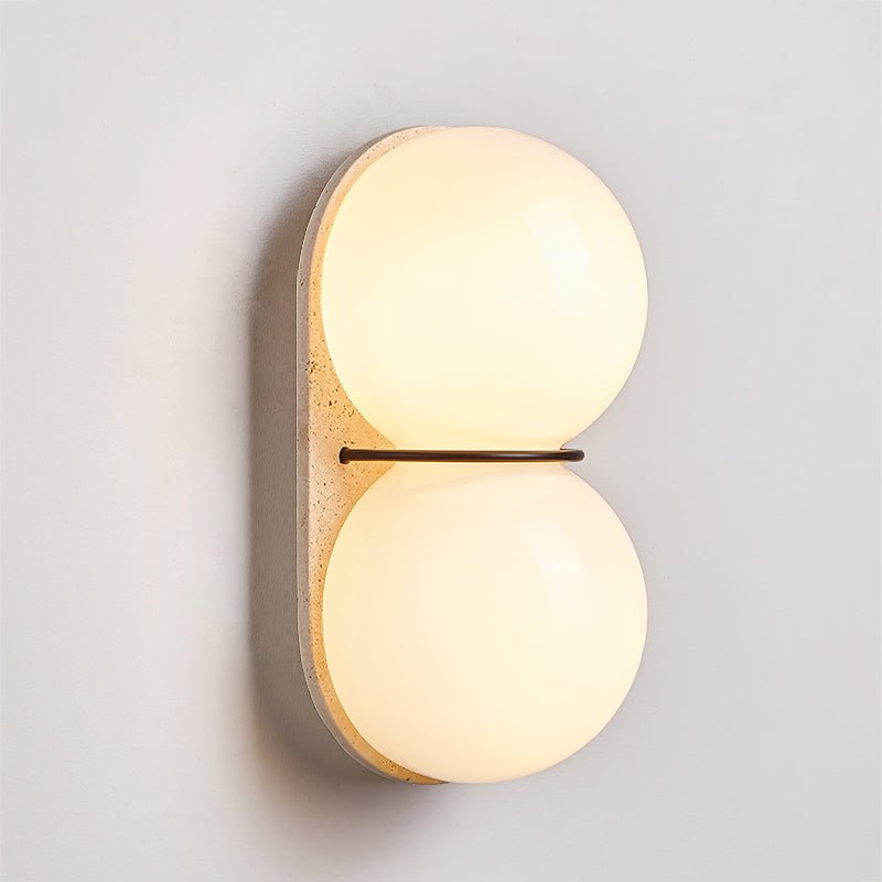 Applique murale moderne Lockwood en Travertin jaune et blanc