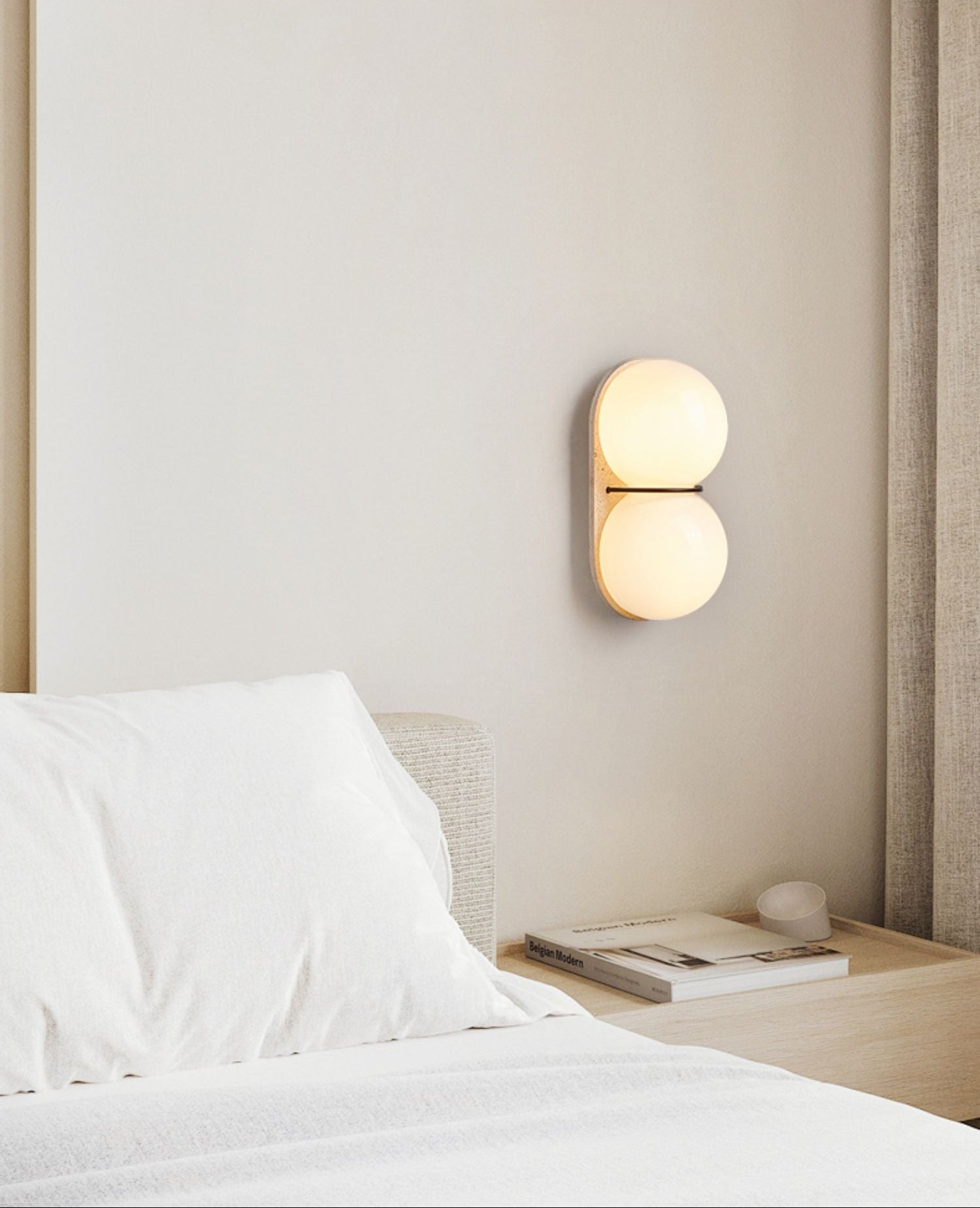 Applique murale moderne Lockwood en Travertin jaune et blanc