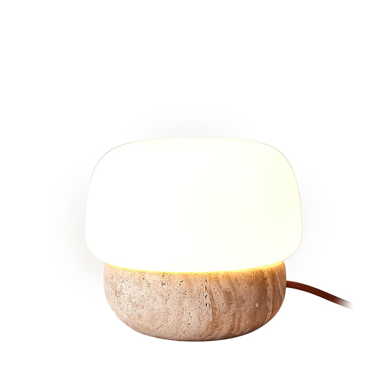 Lampe à poser moderne Alfons en Travertin jaune et blanc