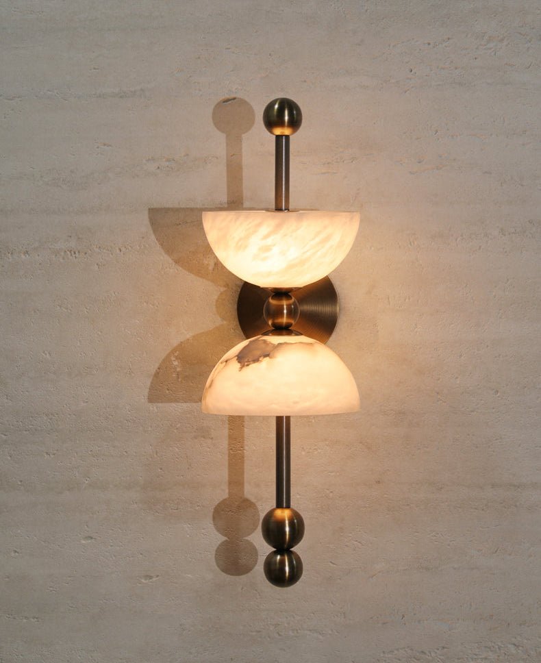 Applique murale moderne Keir en Albâtre Bronze et blanc