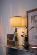 Lampe à poser moderne Dadi en Marbre Vert et blanc