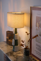 Lampe à poser moderne Dadi en Marbre Vert et blanc