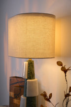Lampe à poser moderne Dadi en Marbre Vert et blanc