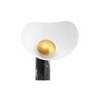 Lampe à poser moderne Ean en Métal, Marbre Noir et or et blanc