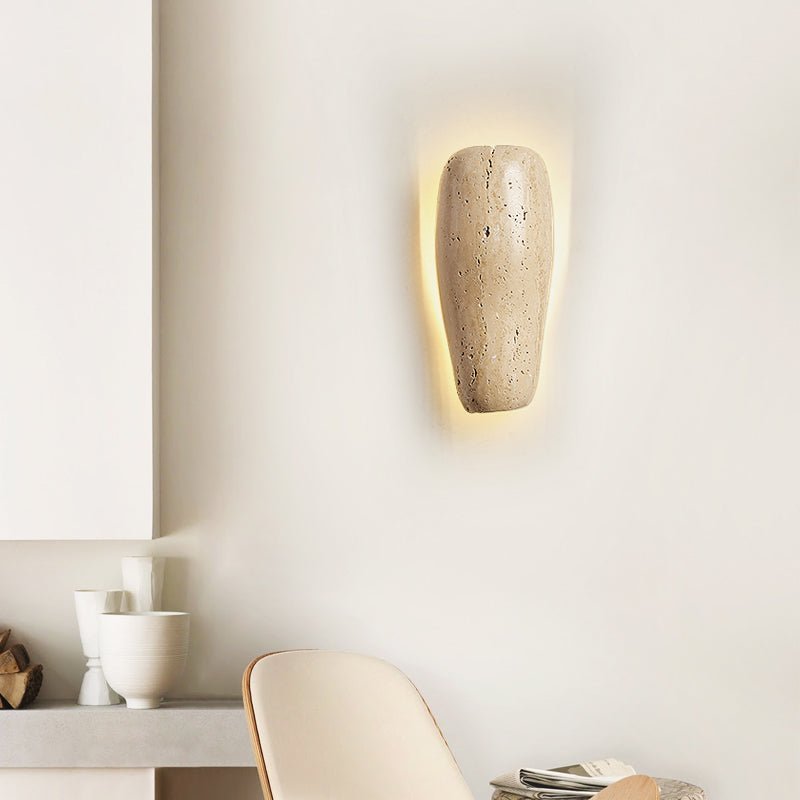 Applique murale moderne Rami en pierre Travertin jaune