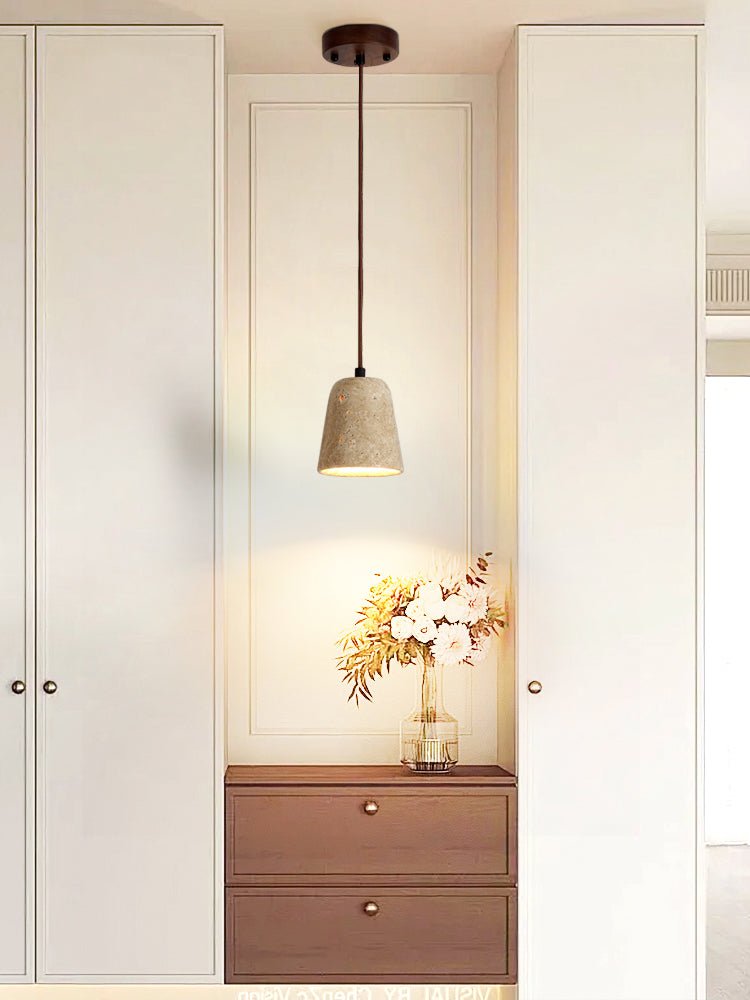Suspension moderne Brodde en Travertin jaune