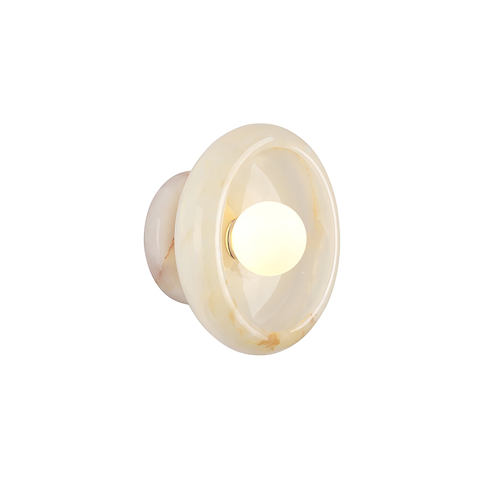 Applique murale moderne Hogne en Albâtre, Marbre Beige jade