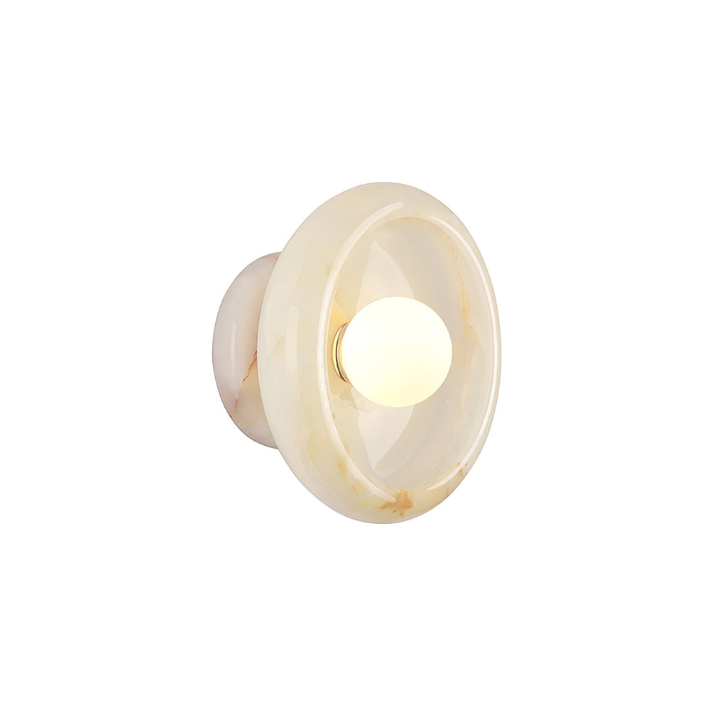 Applique murale moderne Hogne en Albâtre, Marbre Blanc jade