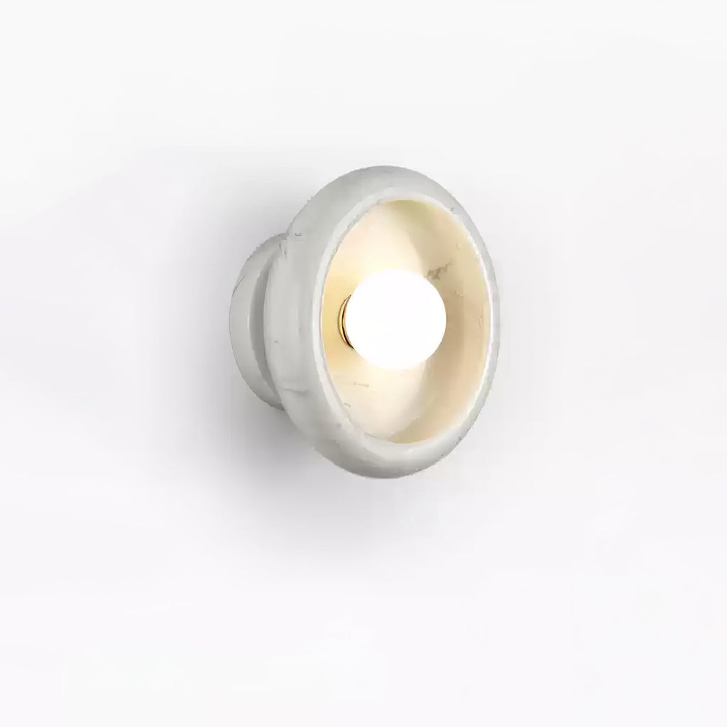 Applique murale moderne Hogne en Albâtre, Marbre Blanc jade
