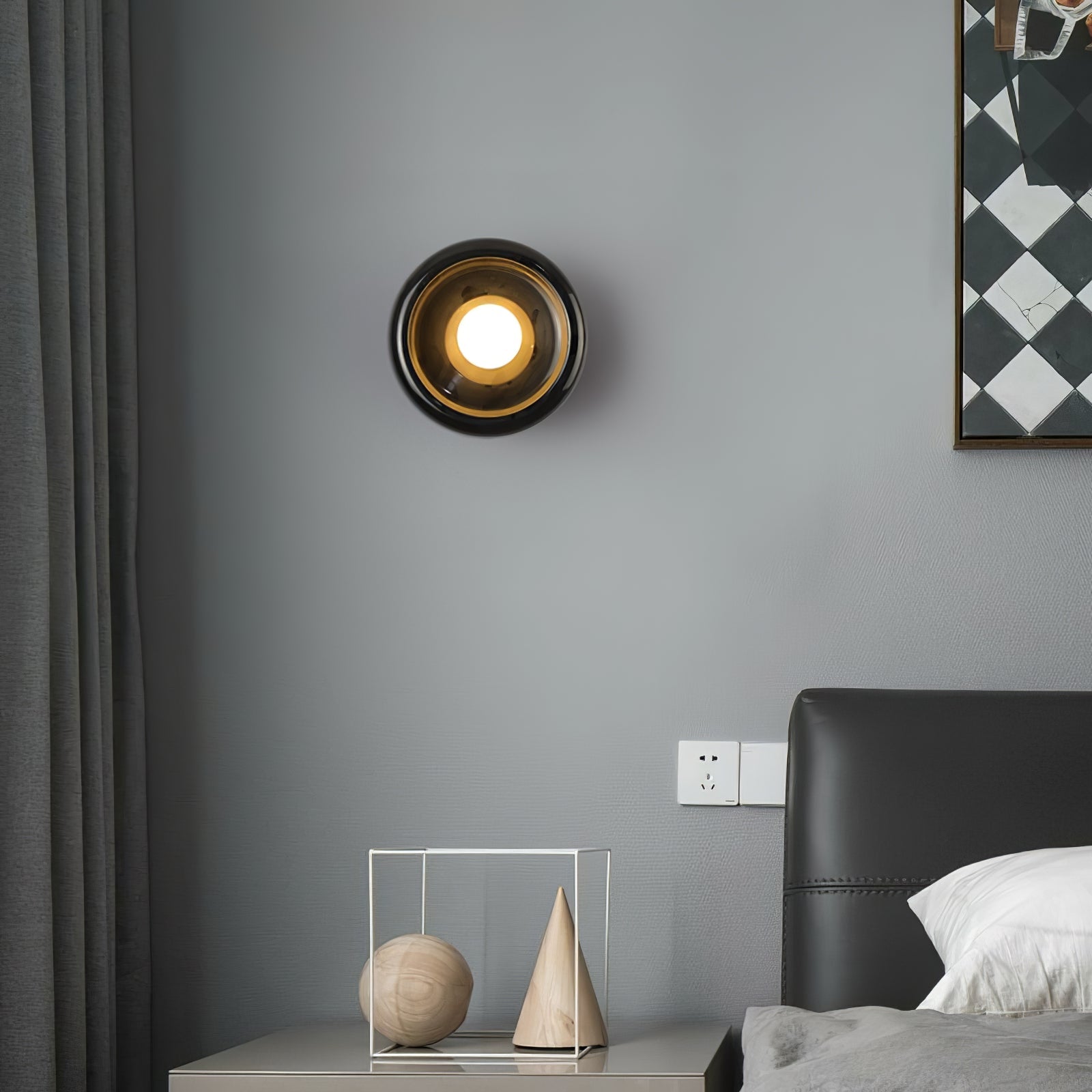 Applique murale moderne Hogne en Albâtre, Marbre Vert jade