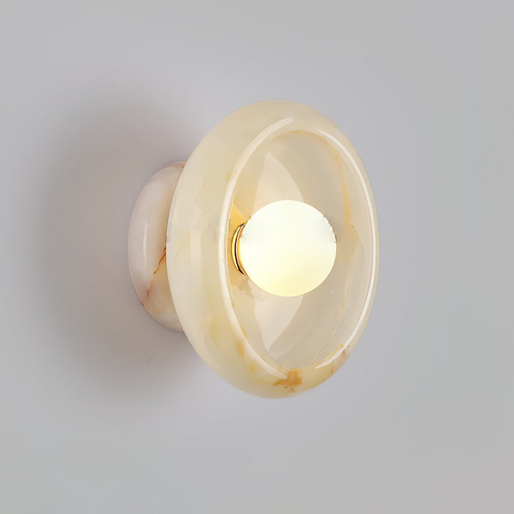 Applique murale moderne Hogne en Albâtre, Marbre Beige jade