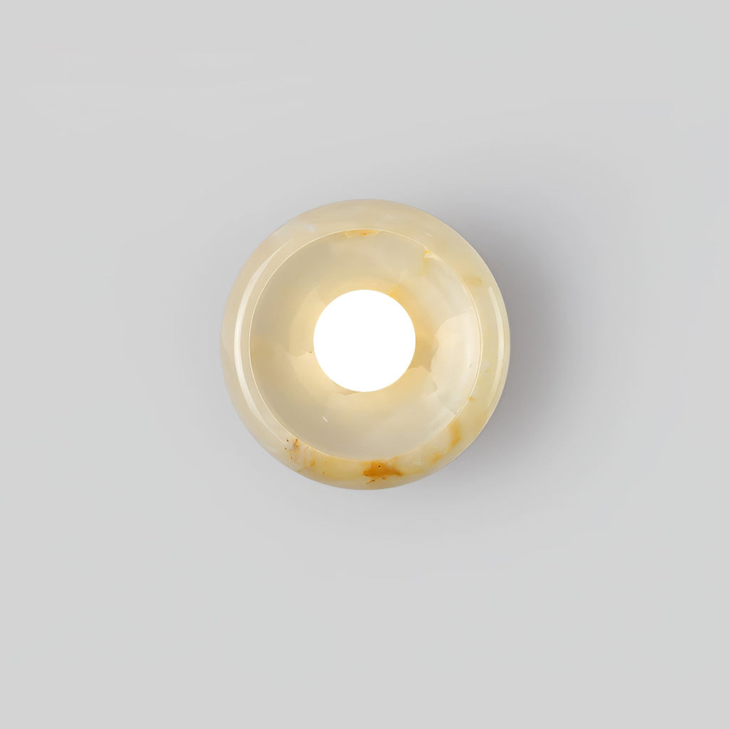 Applique murale moderne Hogne en Albâtre, Marbre Blanc jade