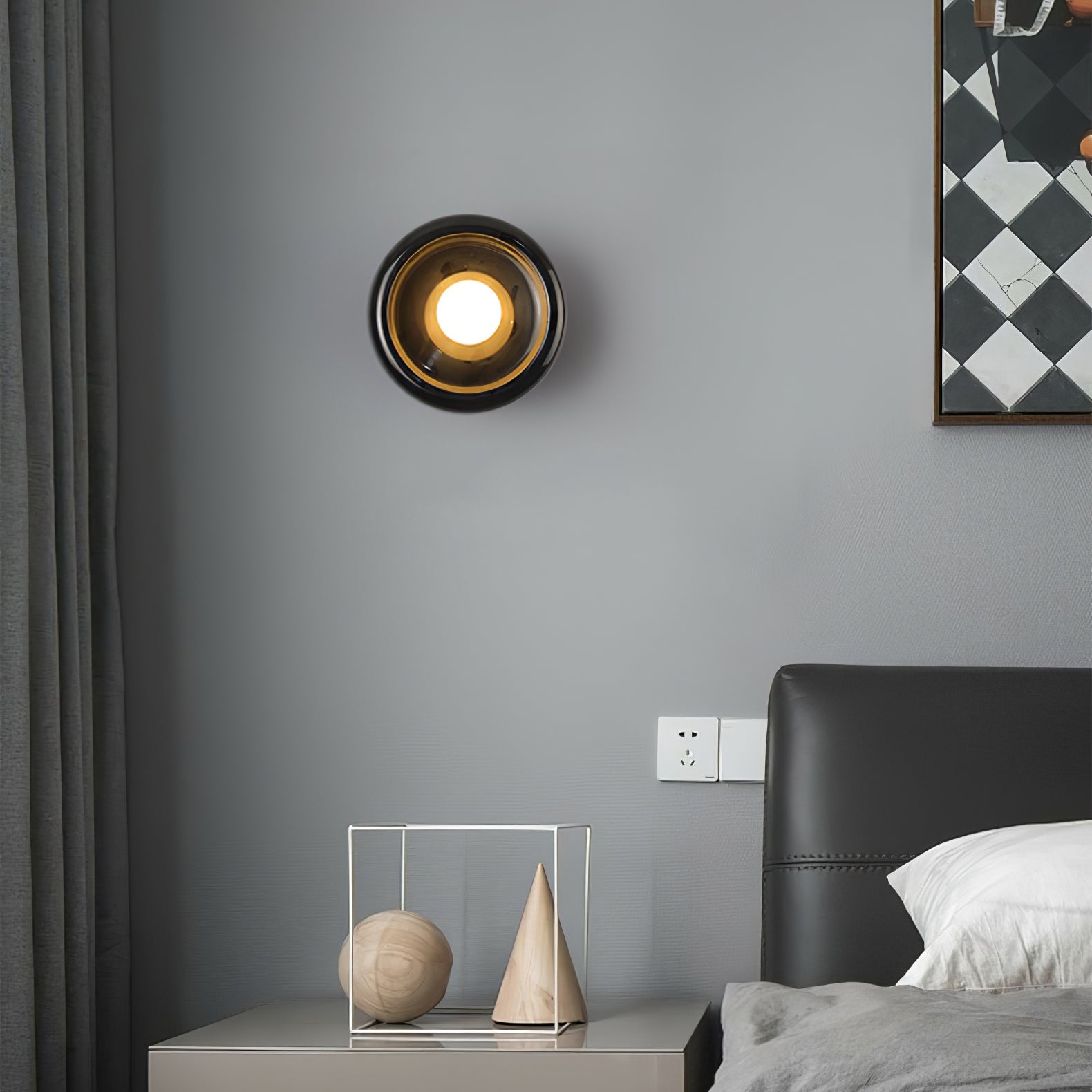 Applique murale moderne Hogne en Albâtre, Marbre Blanc jade