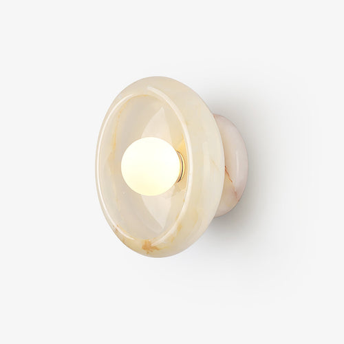 Applique murale moderne Hogne en Albâtre, Marbre Beige jade