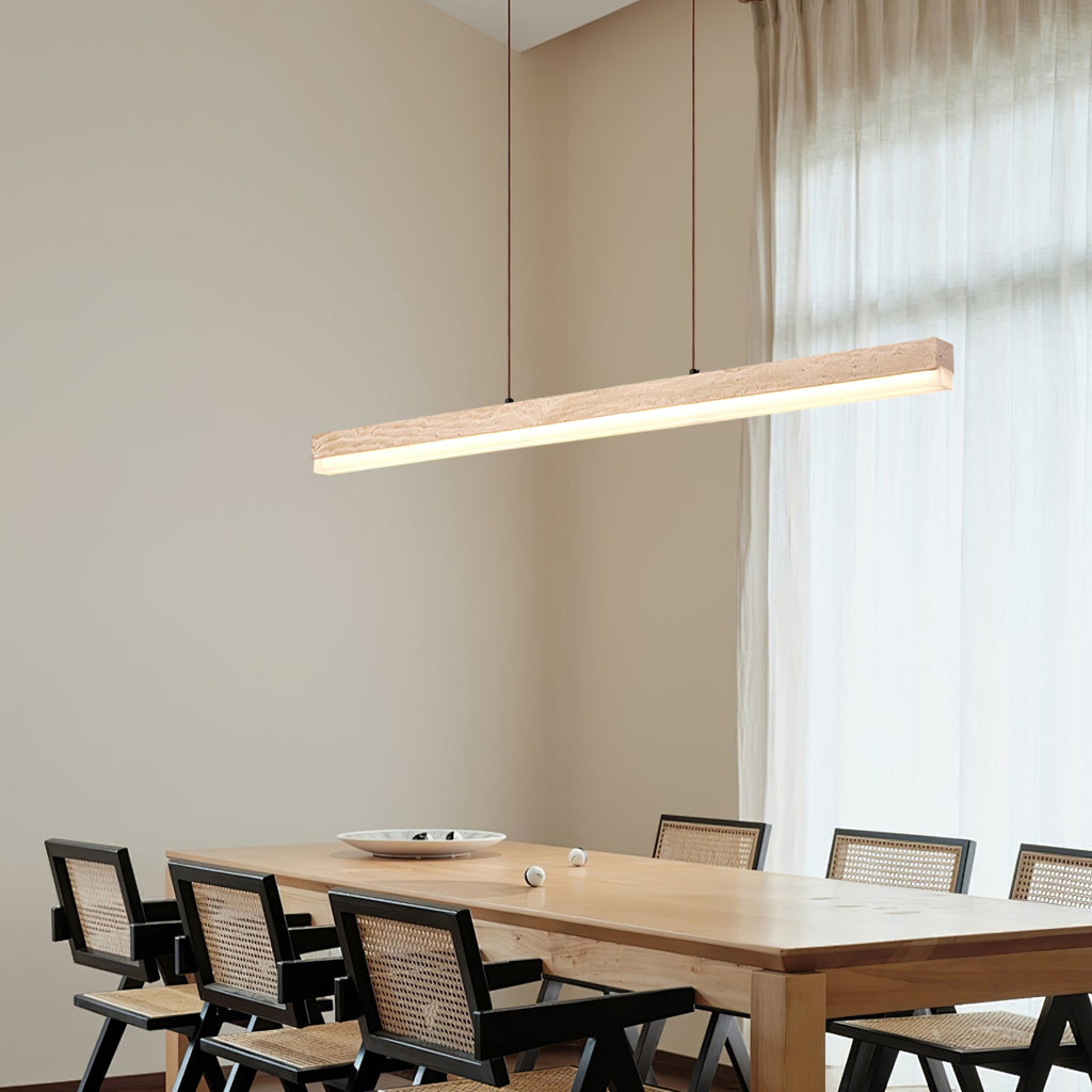 Suspension moderne Eren en Travertin jaune et noyer bois