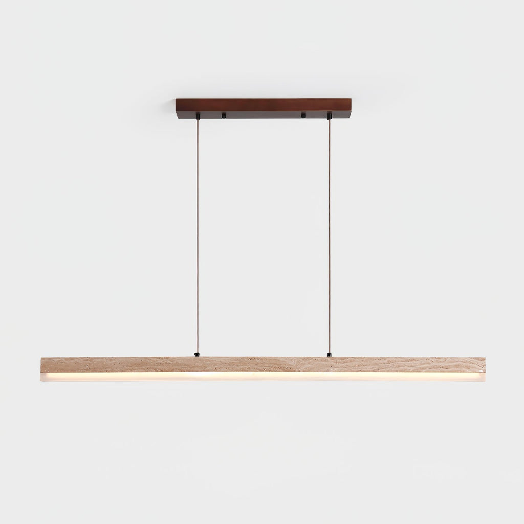 Suspension moderne Eren en Travertin jaune et noyer bois
