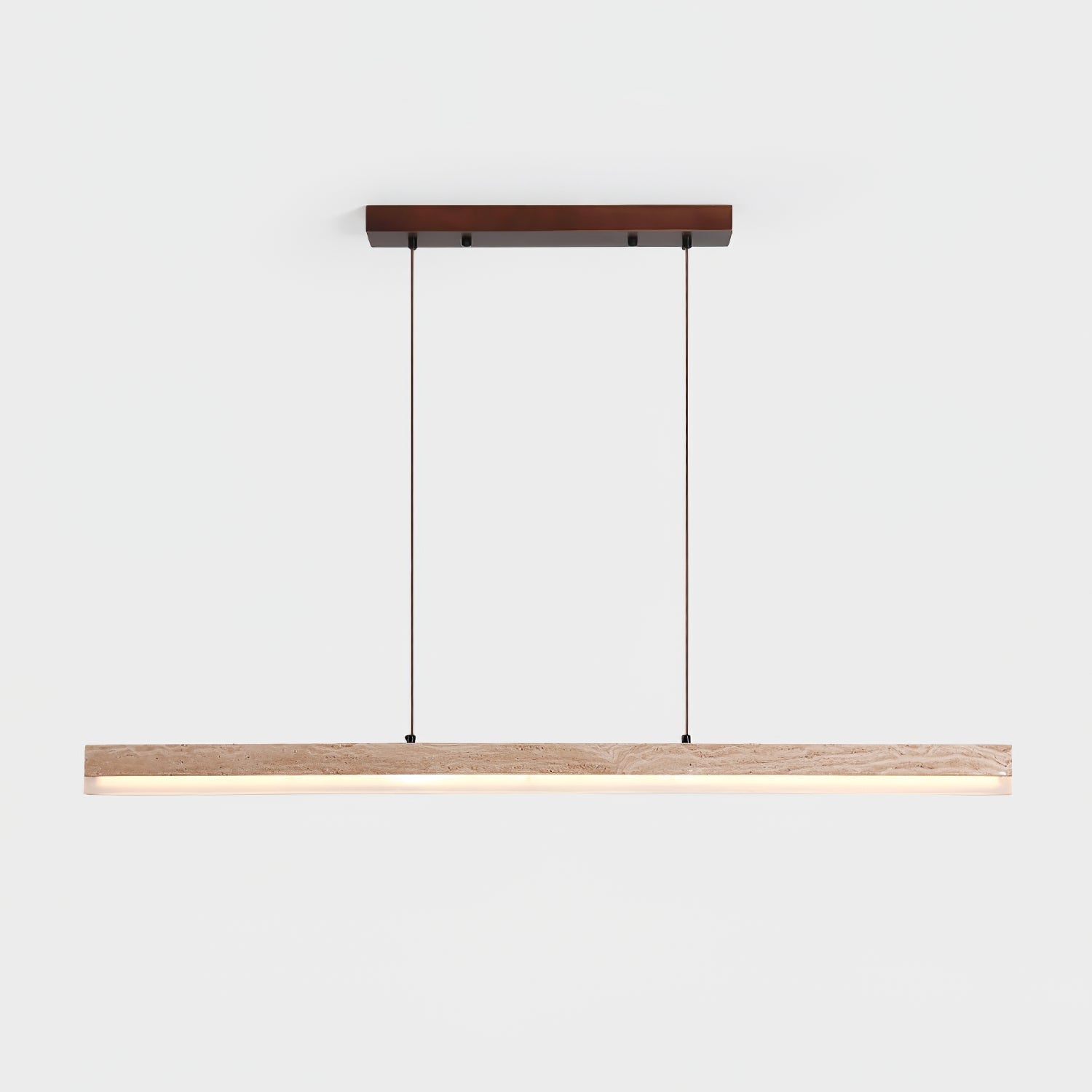 Suspension moderne Eren en Travertin jaune et noyer bois