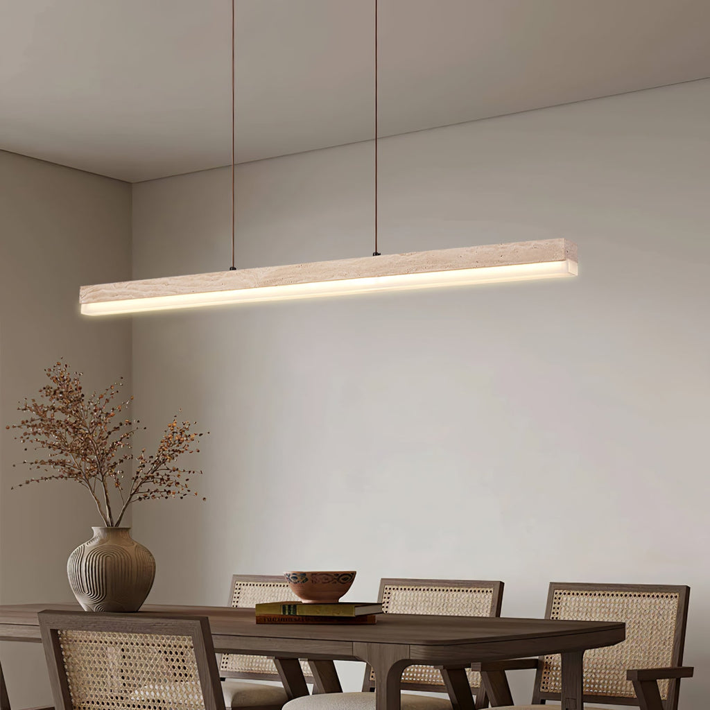 Suspension moderne Eren en Travertin jaune et noyer bois