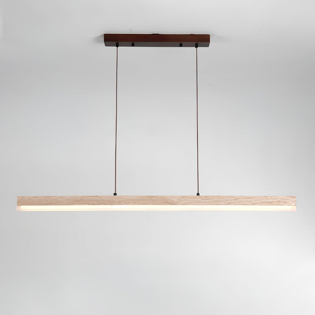 Suspension moderne Eren en Travertin jaune et noyer bois