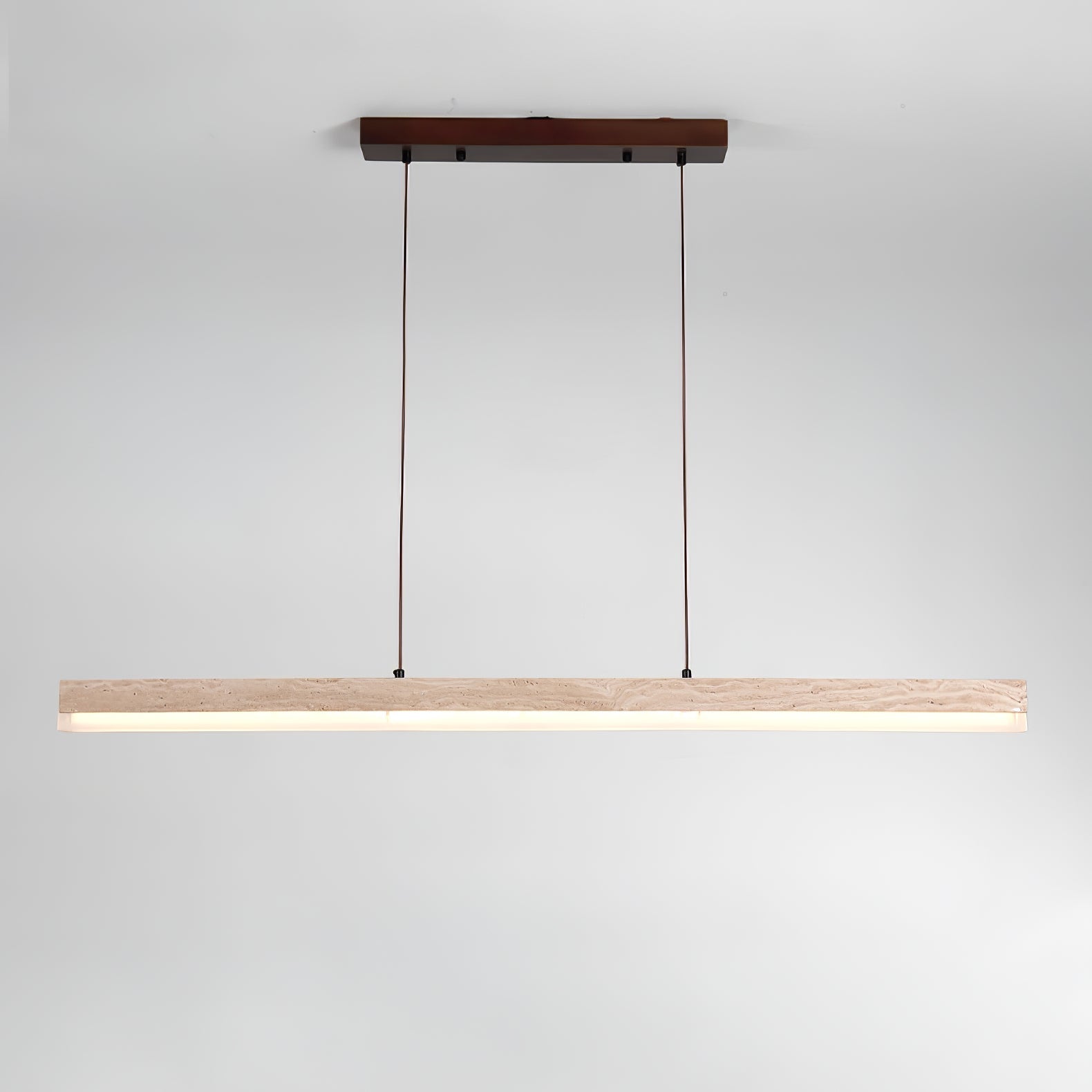 Suspension moderne Eren en Travertin jaune et noyer bois