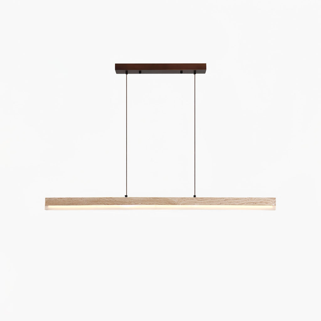 Suspension moderne Eren en Travertin jaune et noyer bois
