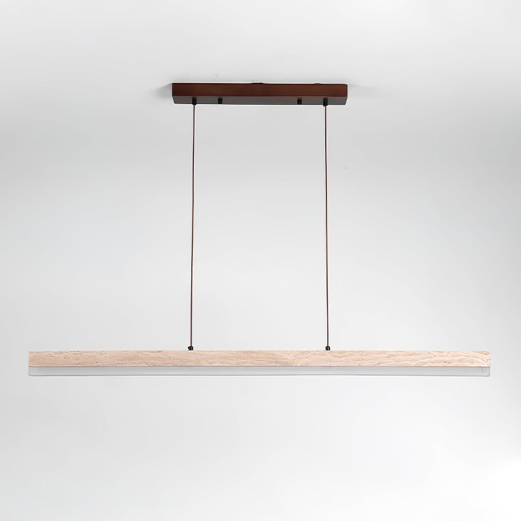 Suspension moderne Eren en Travertin jaune et noyer bois