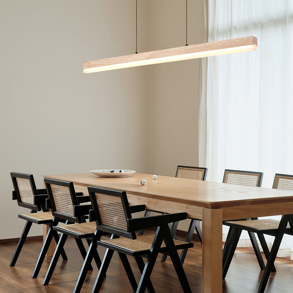 Suspension moderne Eren en Travertin jaune et noyer bois