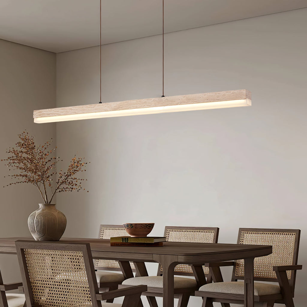 Suspension moderne Eren en Travertin jaune et noyer bois