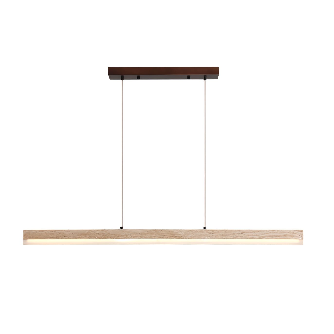 Suspension moderne Eren en Travertin jaune et noyer bois
