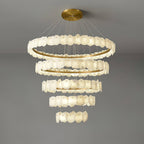 Lustre moderne Vernon en Albâtre Or et blanc