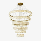 Lustre moderne Vernon en Albâtre Or et blanc