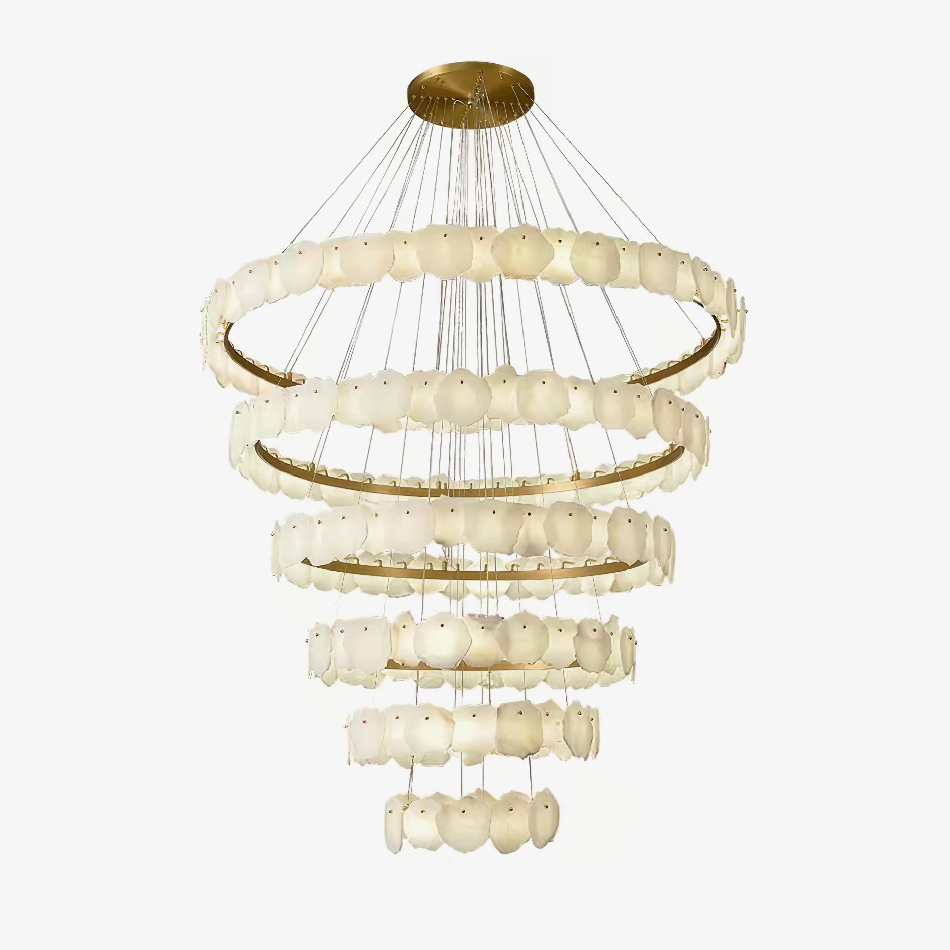 Lustre moderne Vernon en Albâtre Or et blanc