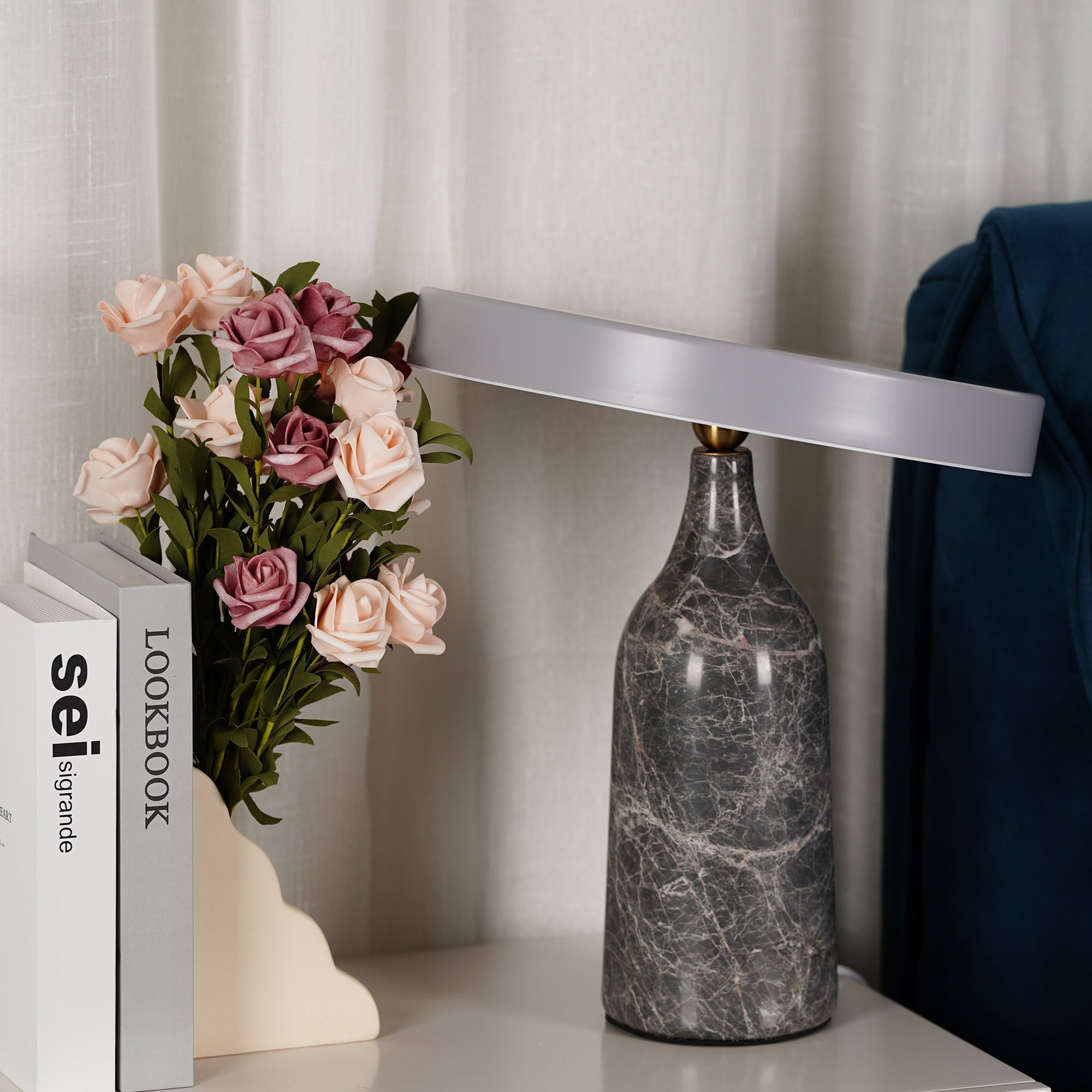 Lampe à poser moderne Dane en Métal Gris
