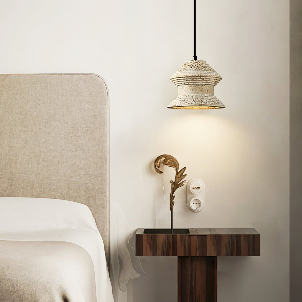 Suspension moderne Bjarke en Travertin jaune