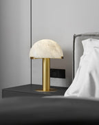 Lampe à poser moderne Grettir en Albâtre Noir et blanc verre