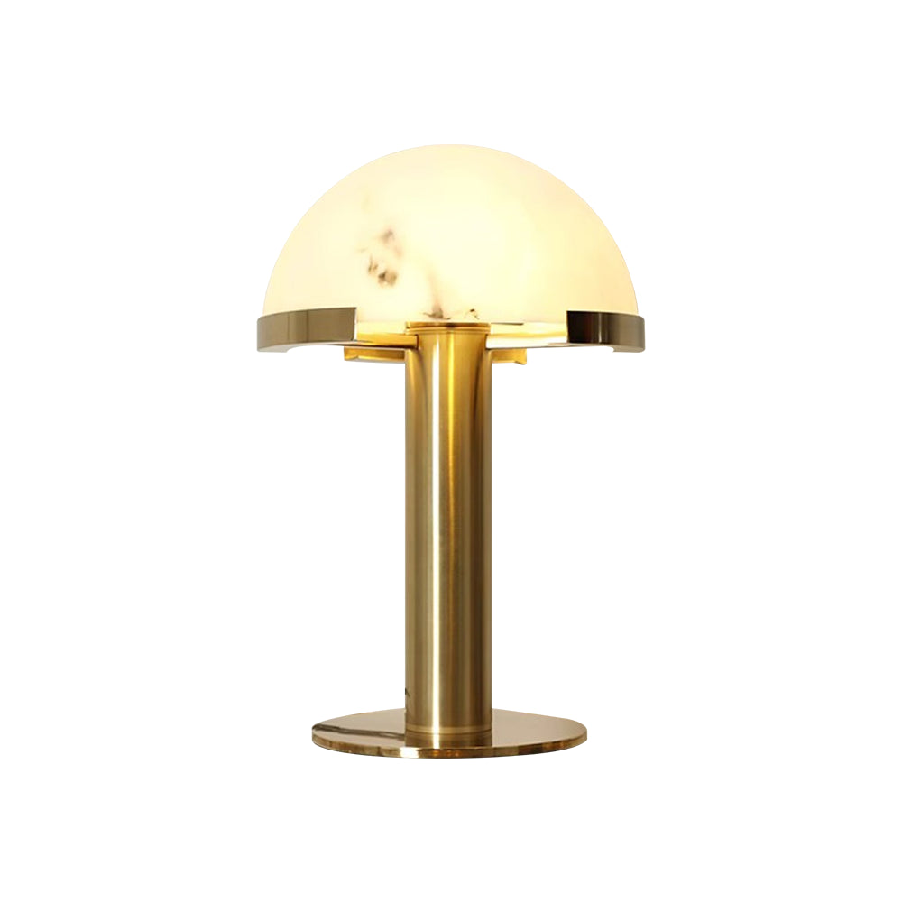 Lampe à poser moderne Grettir en Or et albâtre blanc