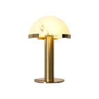 Lampe à poser moderne Grettir en Or et albâtre blanc
