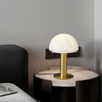 Lampe à poser moderne Grettir en Albâtre Noir et blanc verre