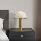 Lampe à poser moderne Grettir en Albâtre Noir et blanc verre