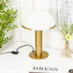 Lampe à poser moderne Grettir en Or et albâtre blanc