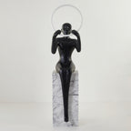 Lampadaire moderne Tormod en Noir et blanc marbre