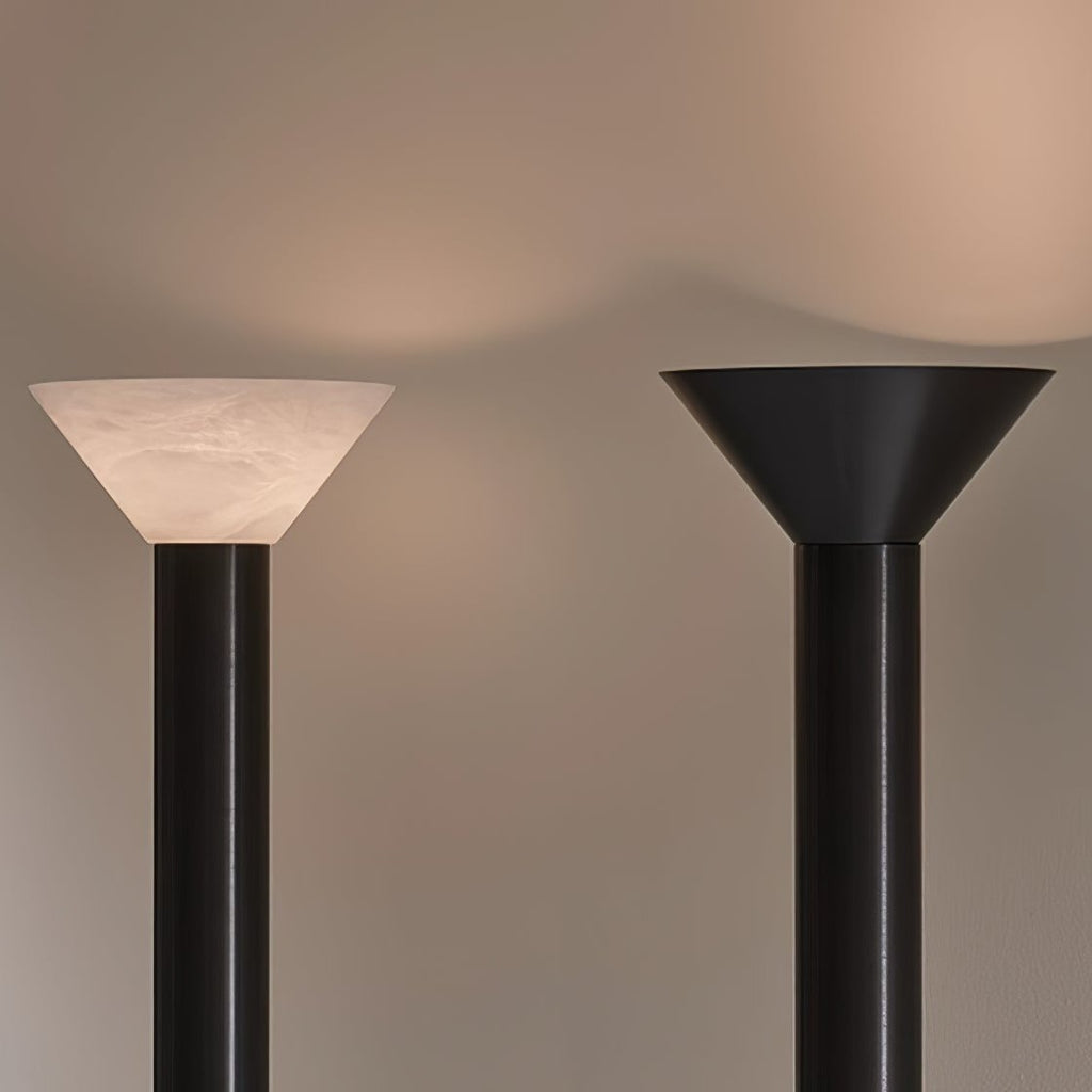 Lampadaire moderne Clyde en Albâtre Noir et blanc