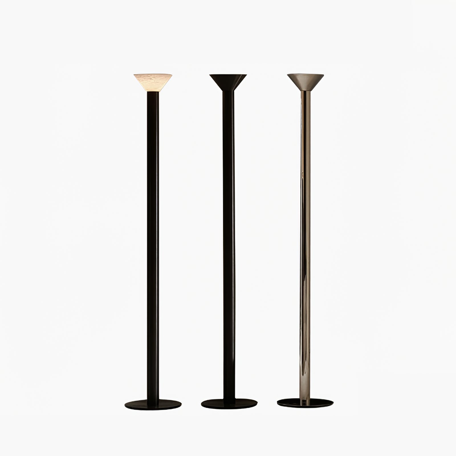 Lampadaire moderne Clyde en Albâtre Chrome