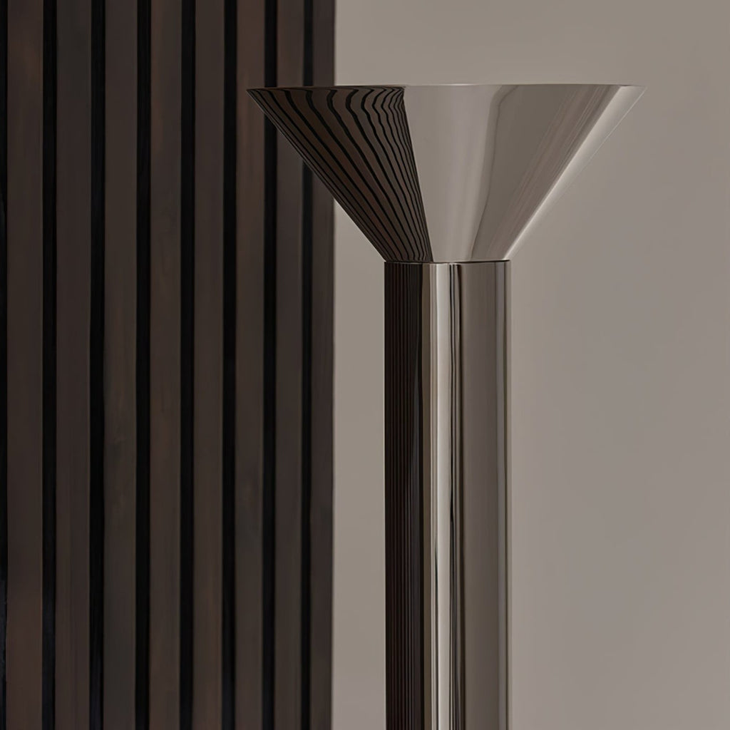 Lampadaire moderne Clyde en Albâtre Chrome