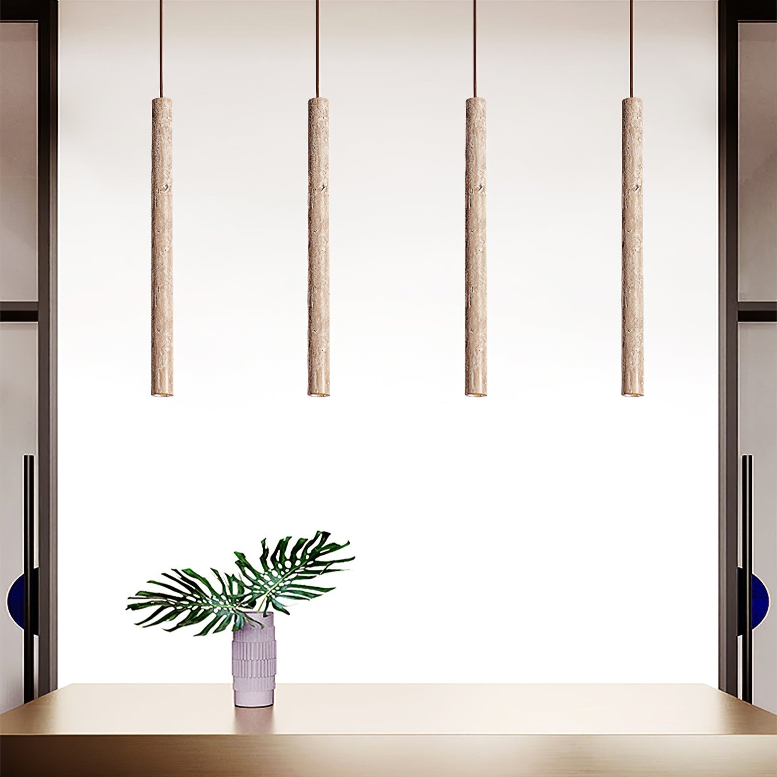 Suspension moderne Assar en Travertin jaune